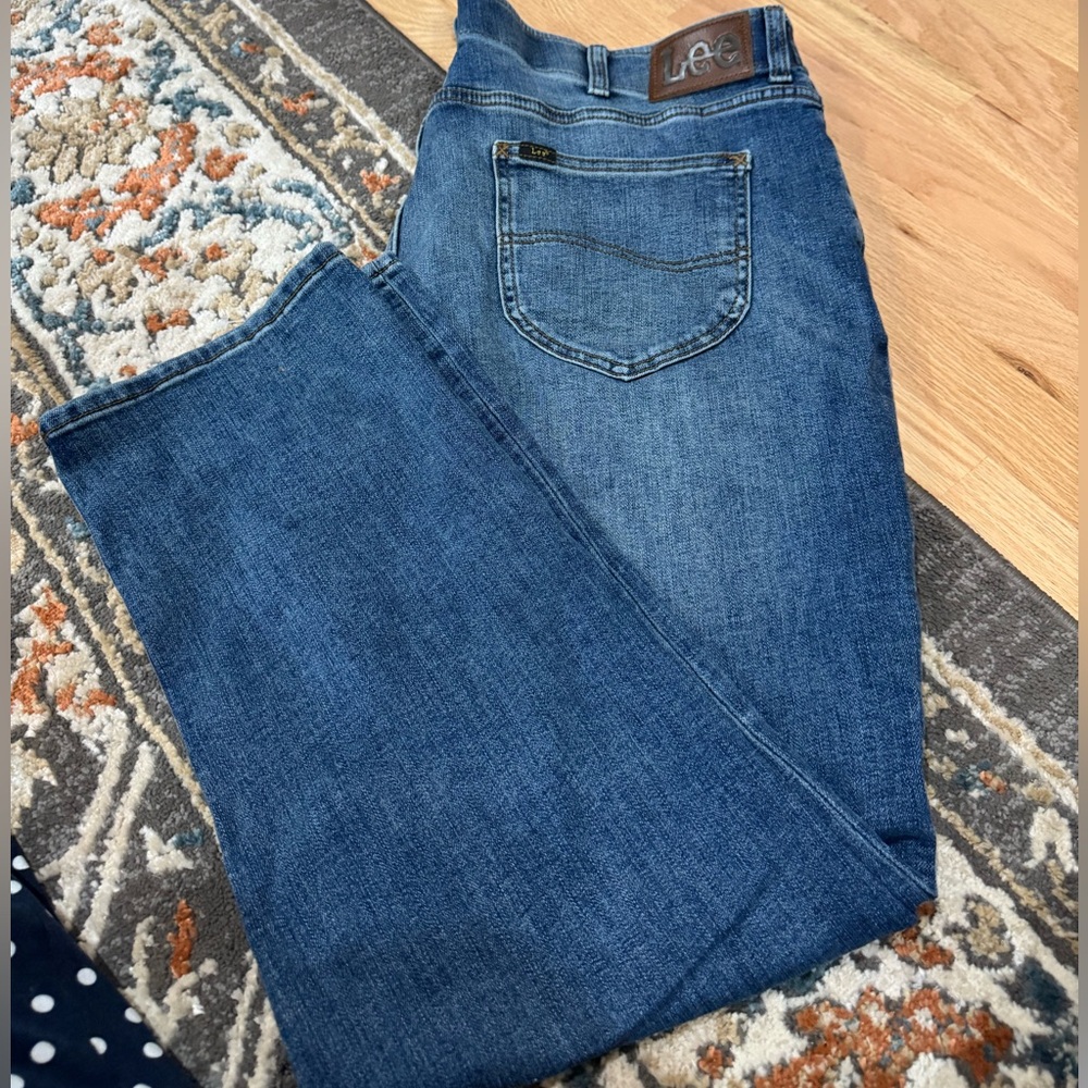 Lee‎ Extreme Motion Straight Fit Tapered Leg Blue Jean Men Size Actual 40x30 EUC